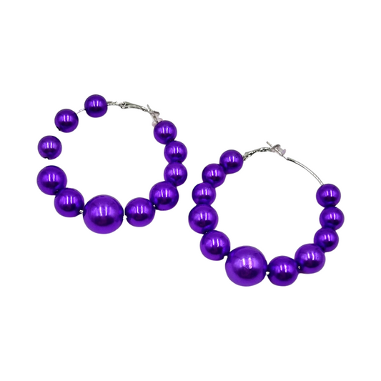 Purple Shiny Hoop Earrings