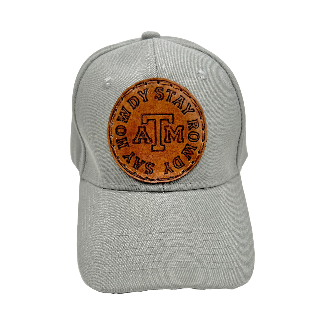 Aggie Howdy Leather Patch Hat- Gray Classic Hat