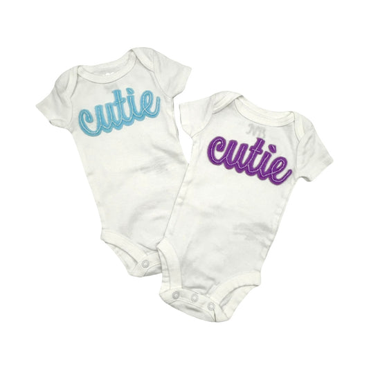 Custom Hand Embroidered Onesie- Cutie