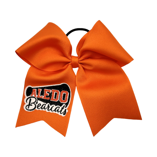 Orange Glitter Aledo Megaphone Bow