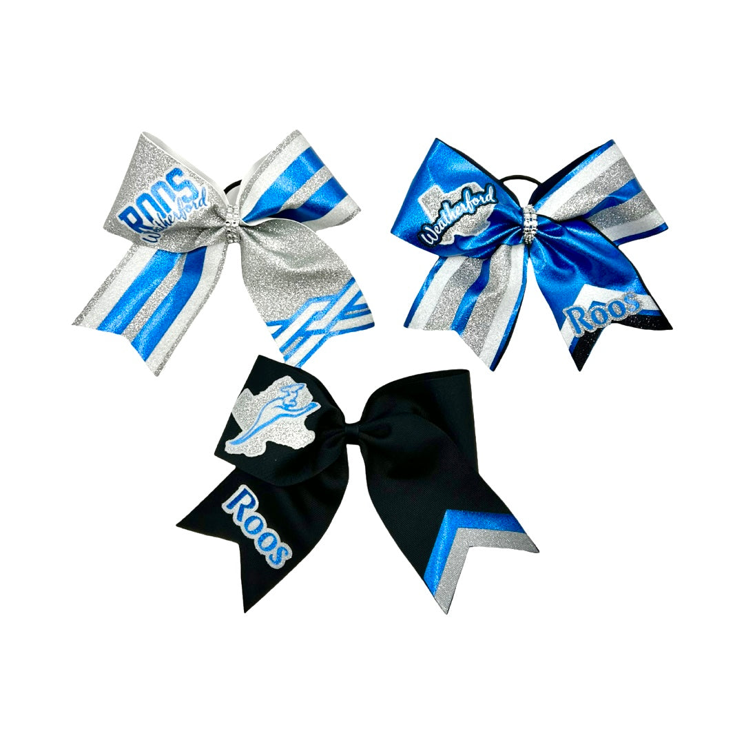 Weatherford Hair Bow- Blue Glitter