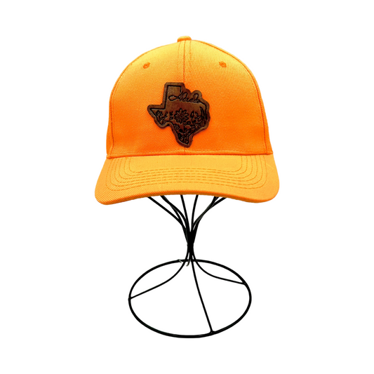 Aledo Texas Leather Patch Hat- Orange Classic Cap