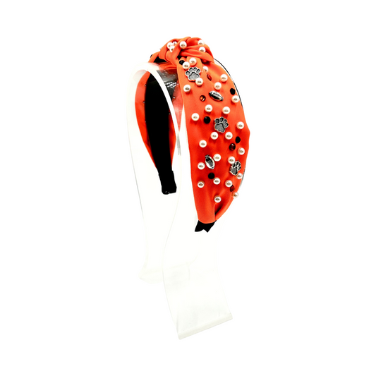 Aledo Bearcat and Footballs Knot Headband