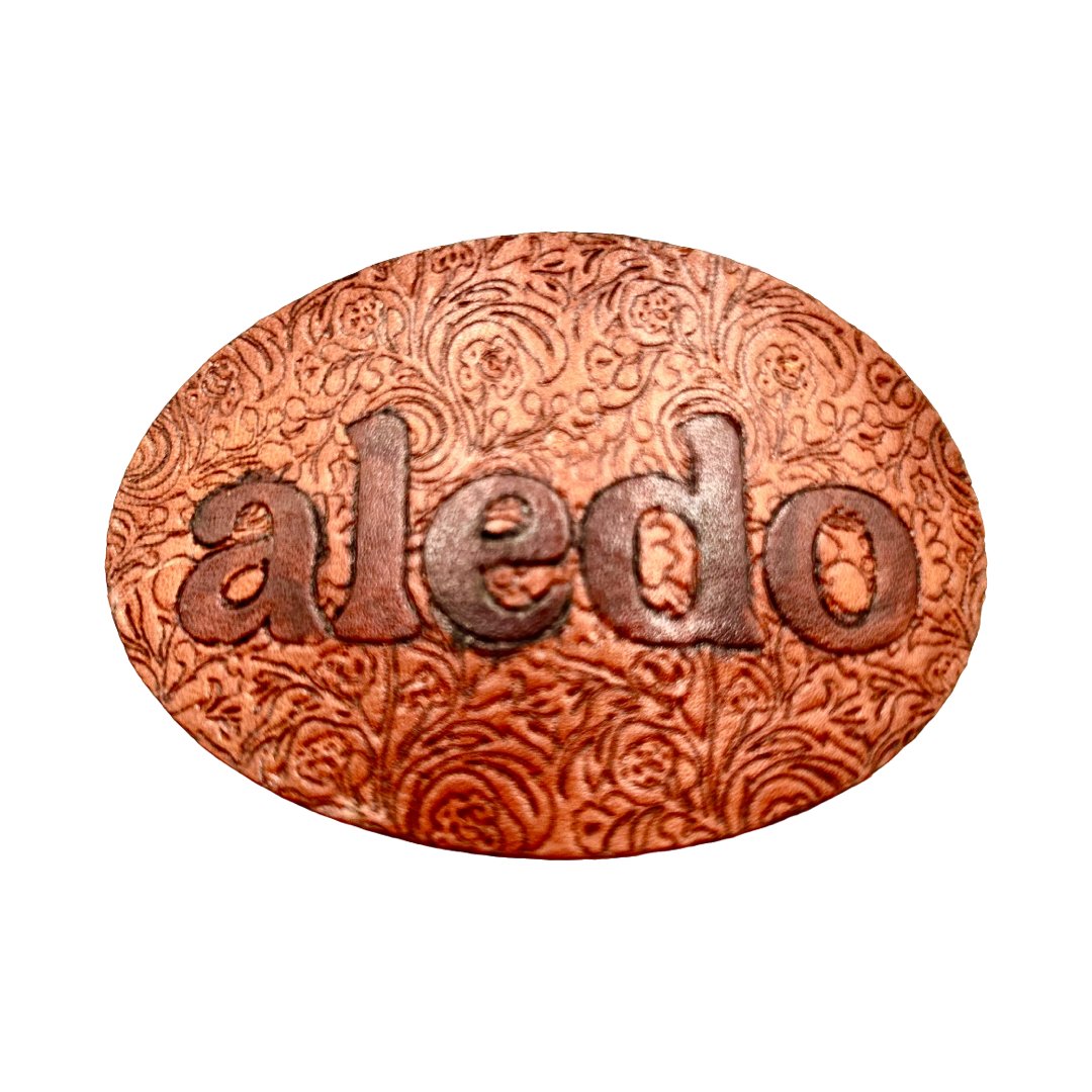 Engraved Leather Hair Clip- Aledo Block