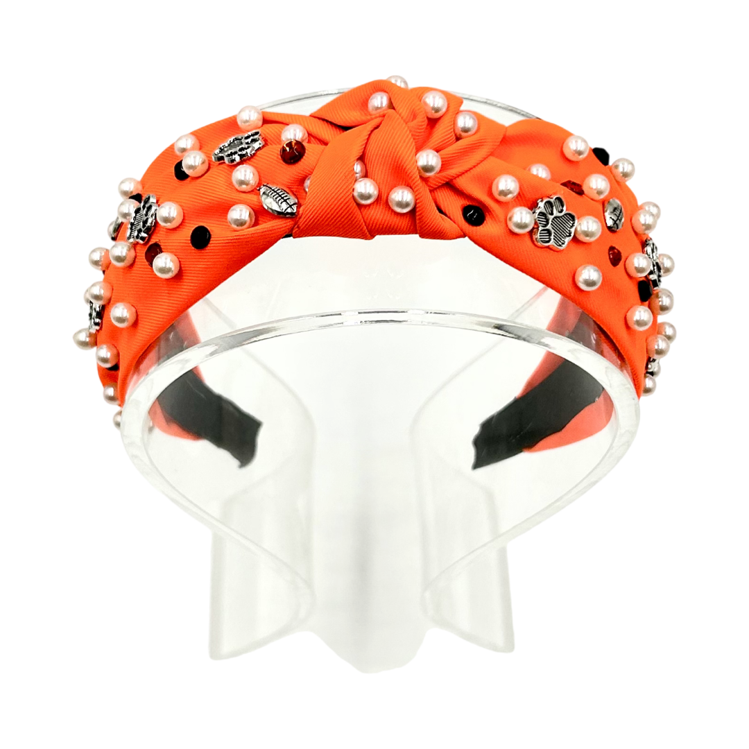 Aledo Bearcat and Footballs Knot Headband