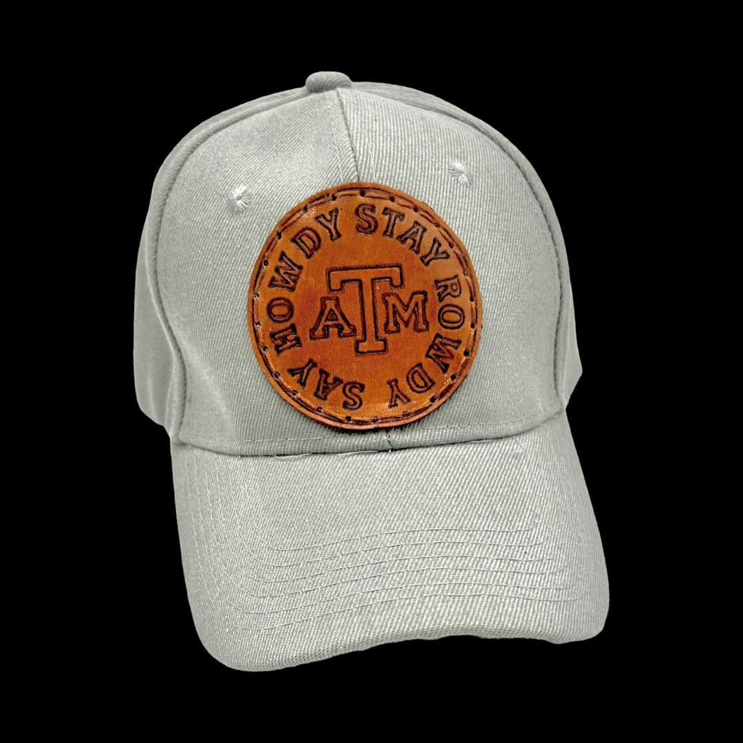 Aggie Howdy Leather Patch Hat- Gray Classic Hat