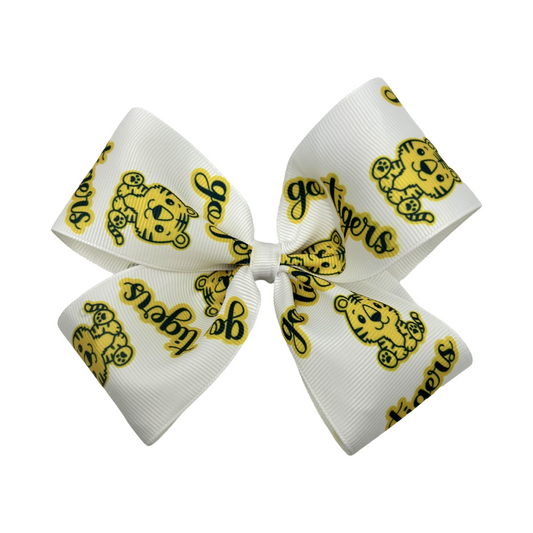 Medium White Tanglewood Baby Tiger Bow