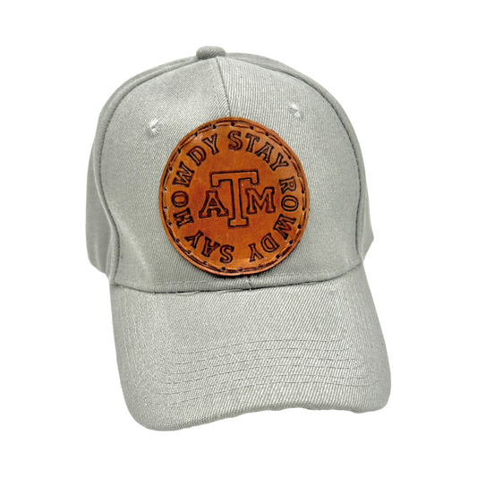 Aggie Howdy Leather Patch Hat- Gray Classic Hat