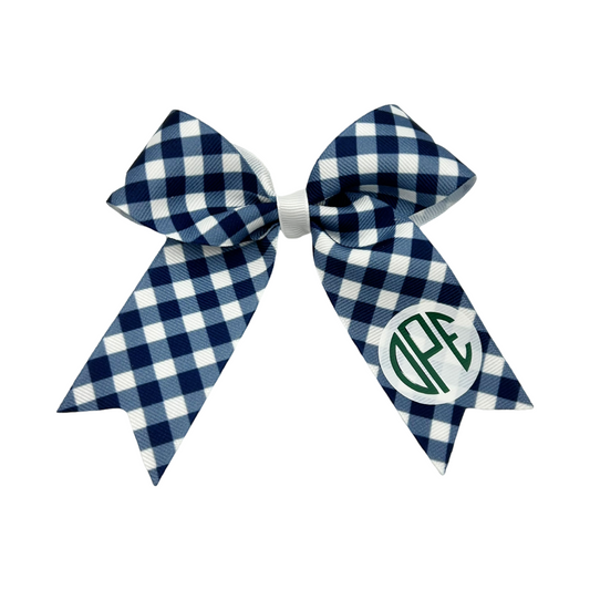 Small Blue Plaid OPE Bow