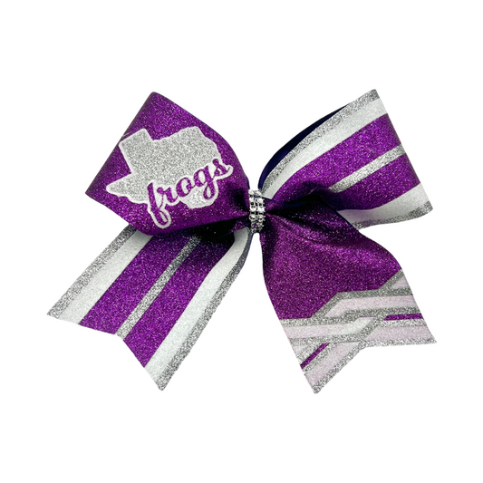 Full Glitter TCU Frogs Texas Cheer Bow