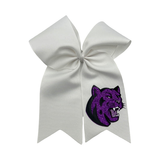 Large White Glitter Paschal Panther Bow