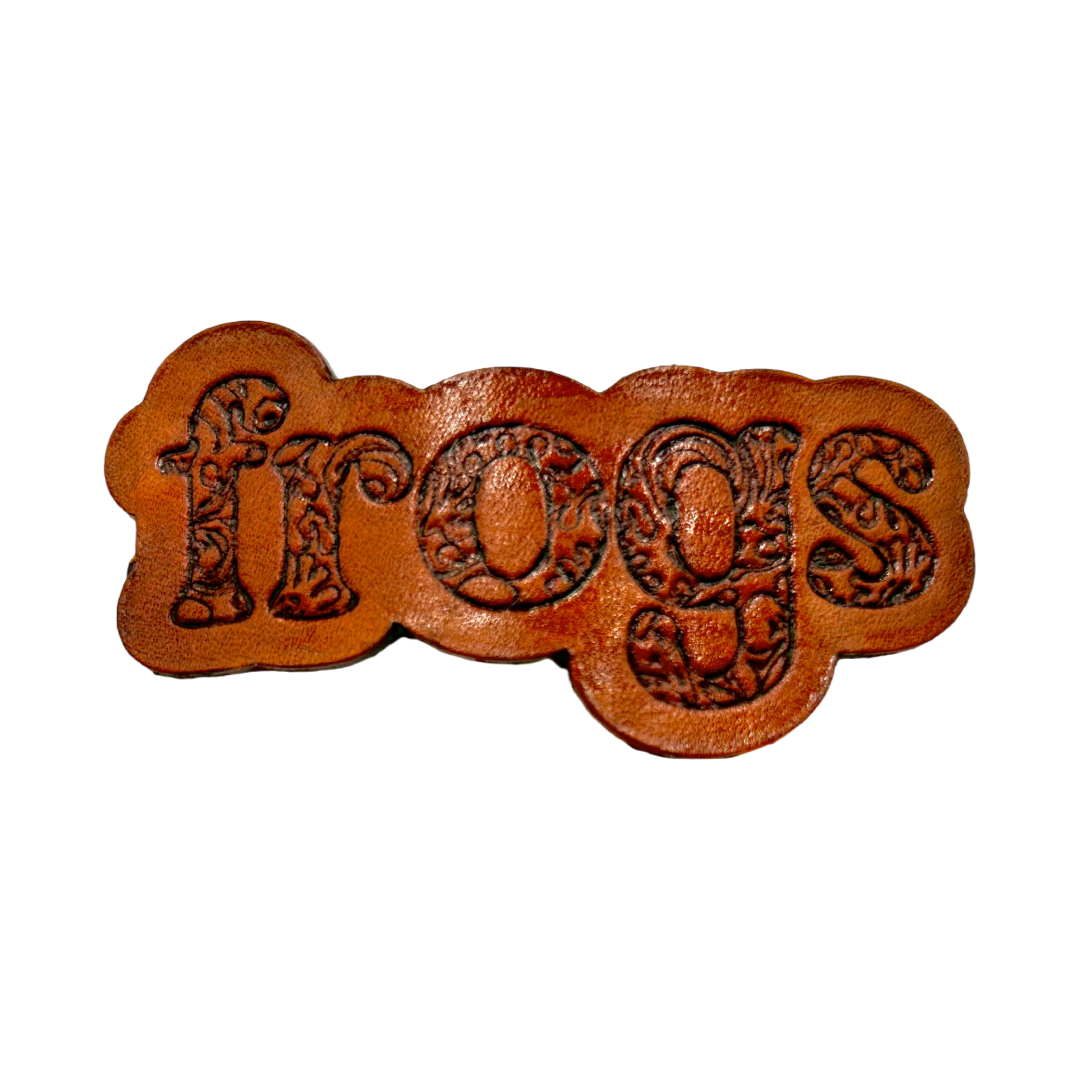 Engraved Leather Hair Clip- Shaped Frogs