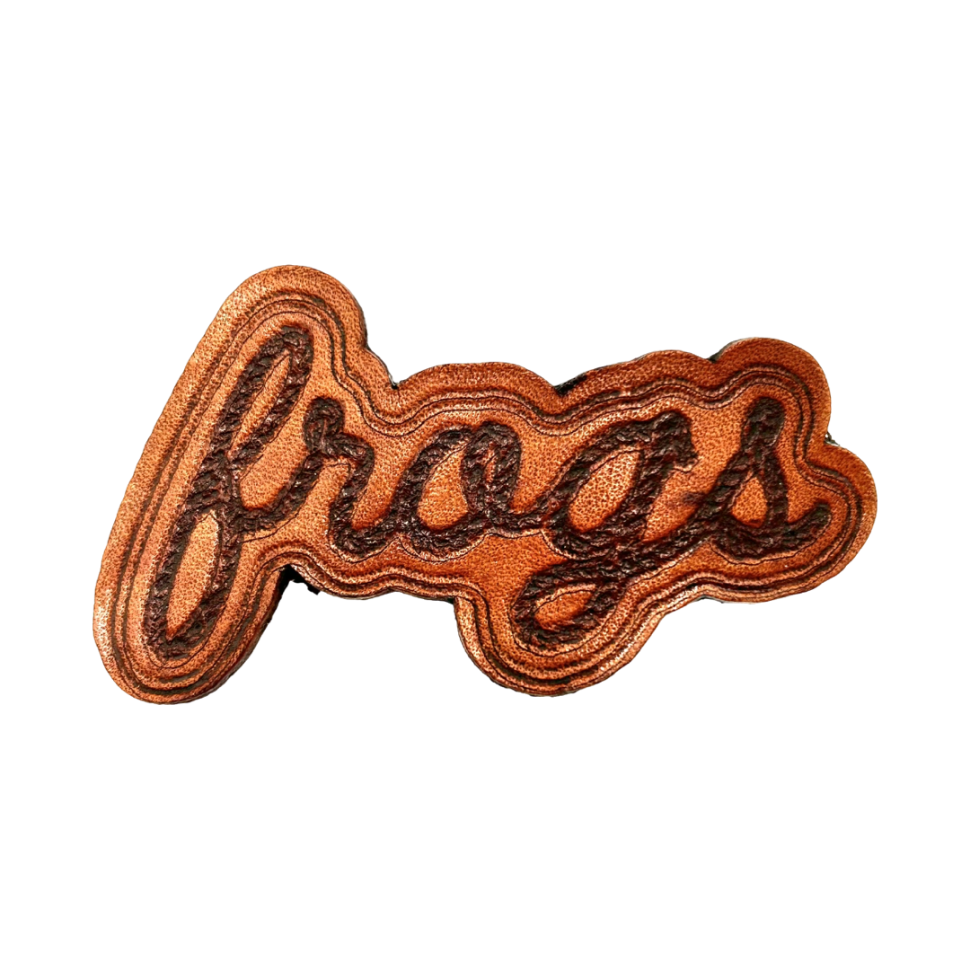 Engraved Leather Hair Clip- Shaped Rope Frogs