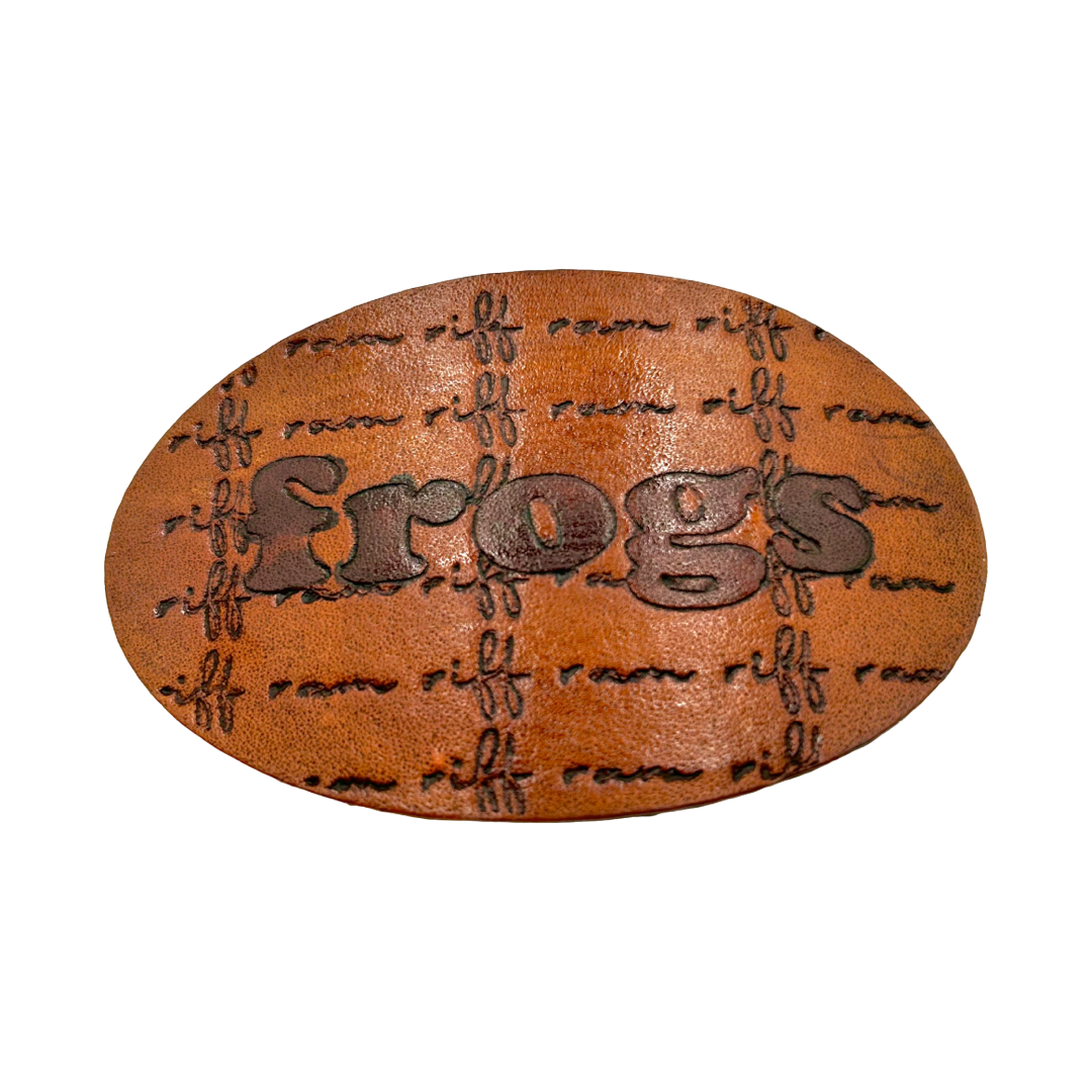 Engraved Leather Hair Clip- Frogs