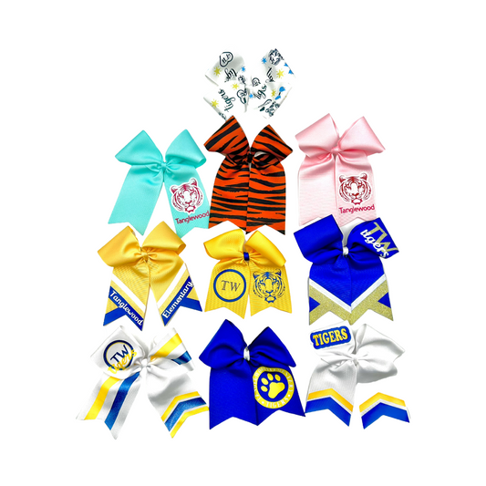 Large School Spirit Hair Bow- Tanglewood Elementary School