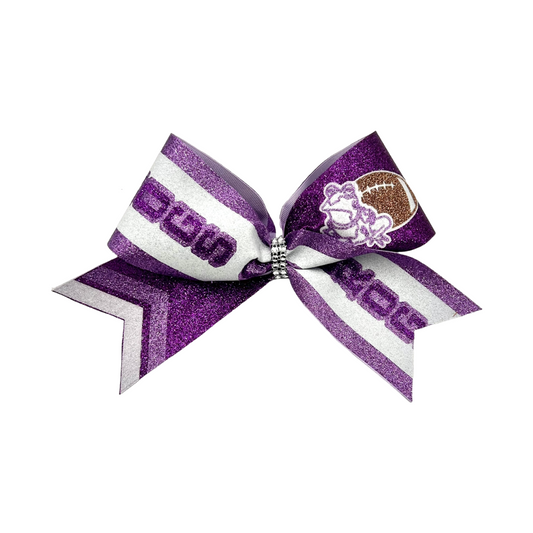 Full Glitter TCU Frogs Hypnotoad Purple Cheer Bow