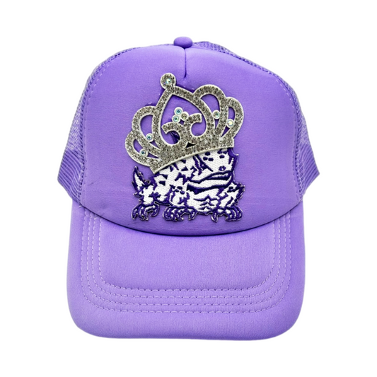 Rhinestone Crown Lavender TCU Frog Princess Trucker Patch Hat