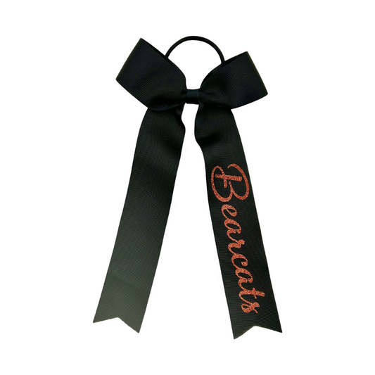 Aledo College Style Black Cheer Bow