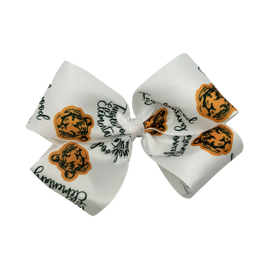 Medium White Tanglewood Orange Tiger Bow