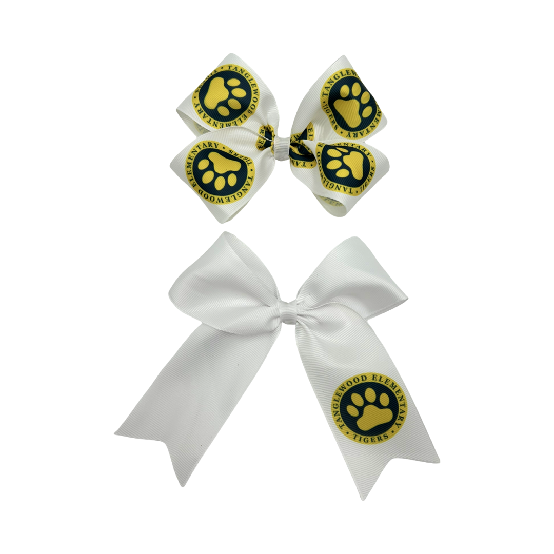 Medium White Tanglewood Logo Bow