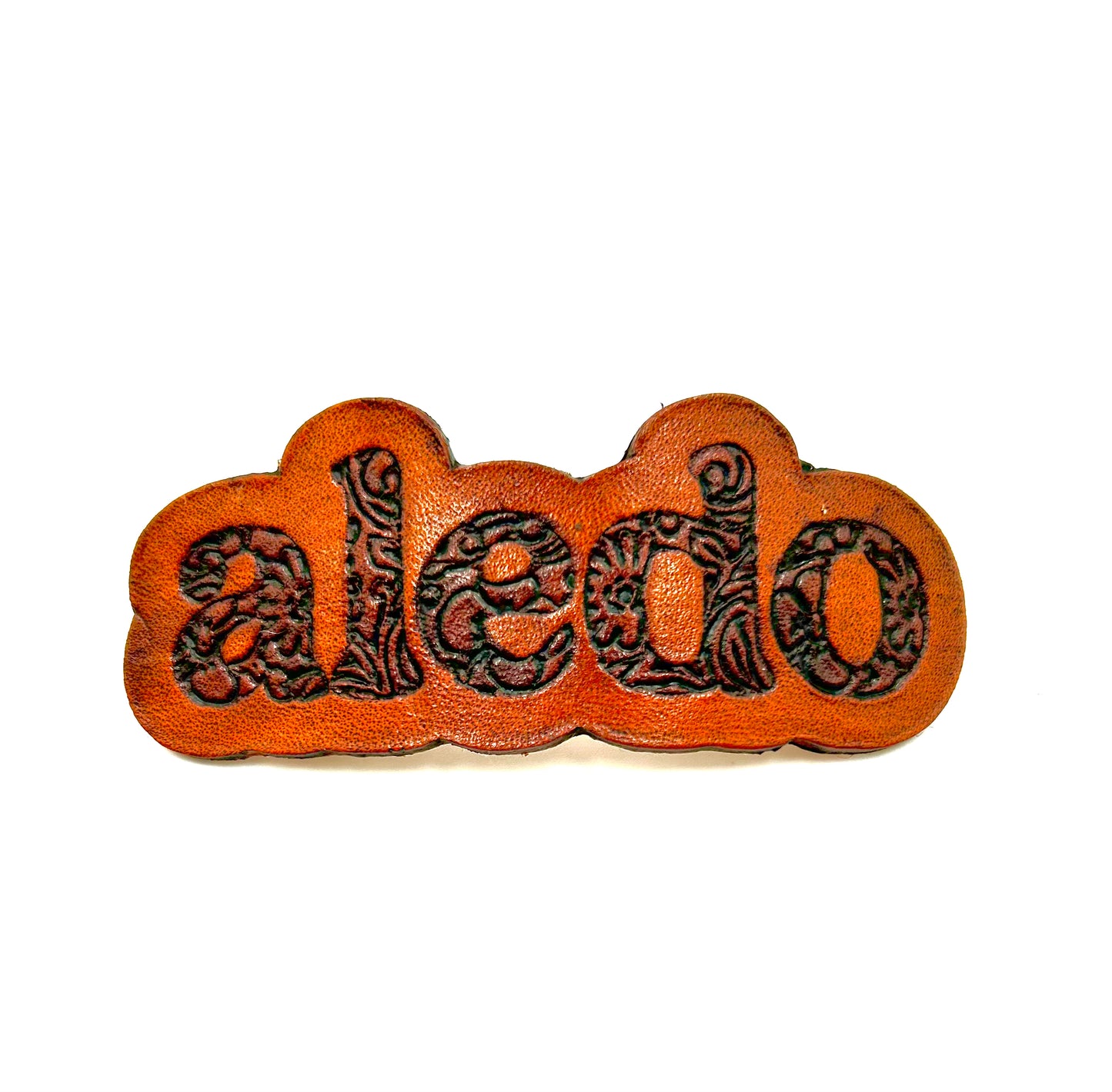 Engraved Leather Hair Clip- Shaped Aledo