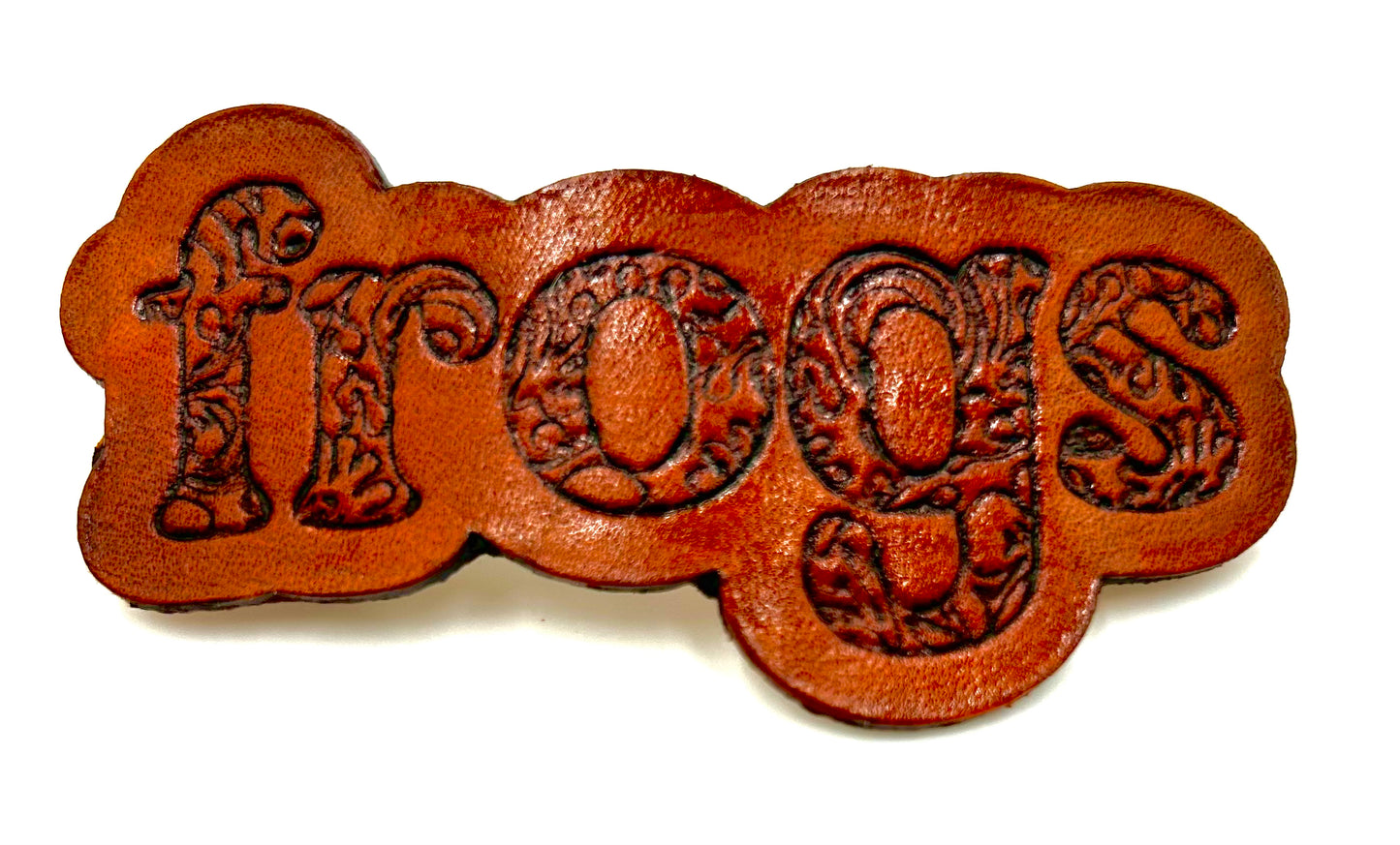 Engraved Leather Hair Clip- Shaped Frogs